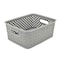 Simplify Storage Bin, Plastic, Grey, 9.8 in H, 7.8 in W, 9.8 in L 25167-GREY - alternate 1